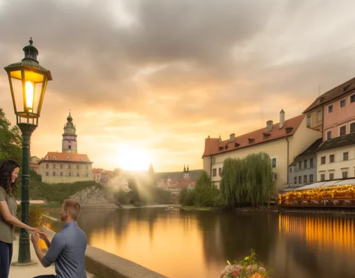 Riverside Proposals in Český Krumlov: Perfect Spots Along the Vltava River for a Picturesque Proposal with Water Views