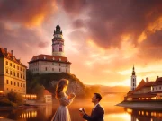 Sunset Proposals in Český Krumlov: Best Locations to Capture the Golden Hour and Add a Magical Touch to Your Proposal Photos