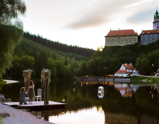 Český Krumlov’s Lakeside Proposals: Serene Lakeside Spots Around Český Krumlov for a Tranquil and Romantic Proposal Setting
