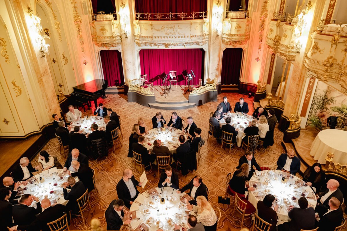Gala dinner in a Prague ballroom